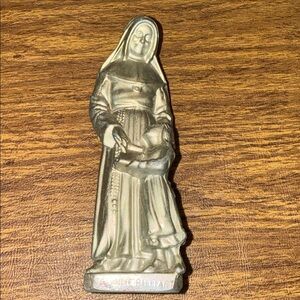 Julie Billiart Cast Metal Figurine Statue Sisters of Notre Dame 6” Tall Vintage